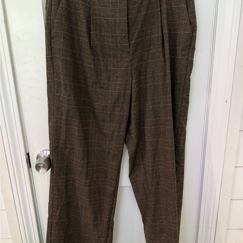 Old Navy High-Rise Plaid Trousers